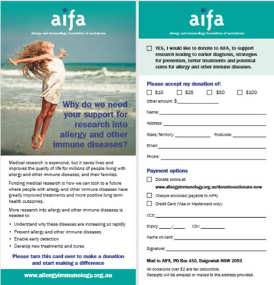 AIFA Donation Card DL