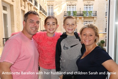 Antoinette Barallon with her husband and children Sarah and Jamie